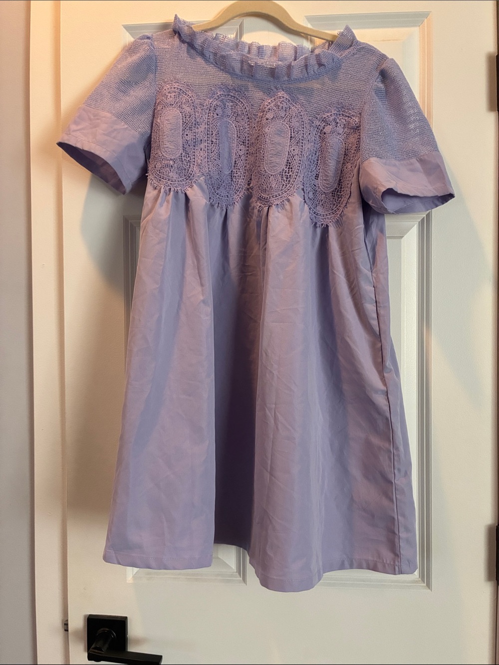 Women’s Lavender Lace Yoke mini dress